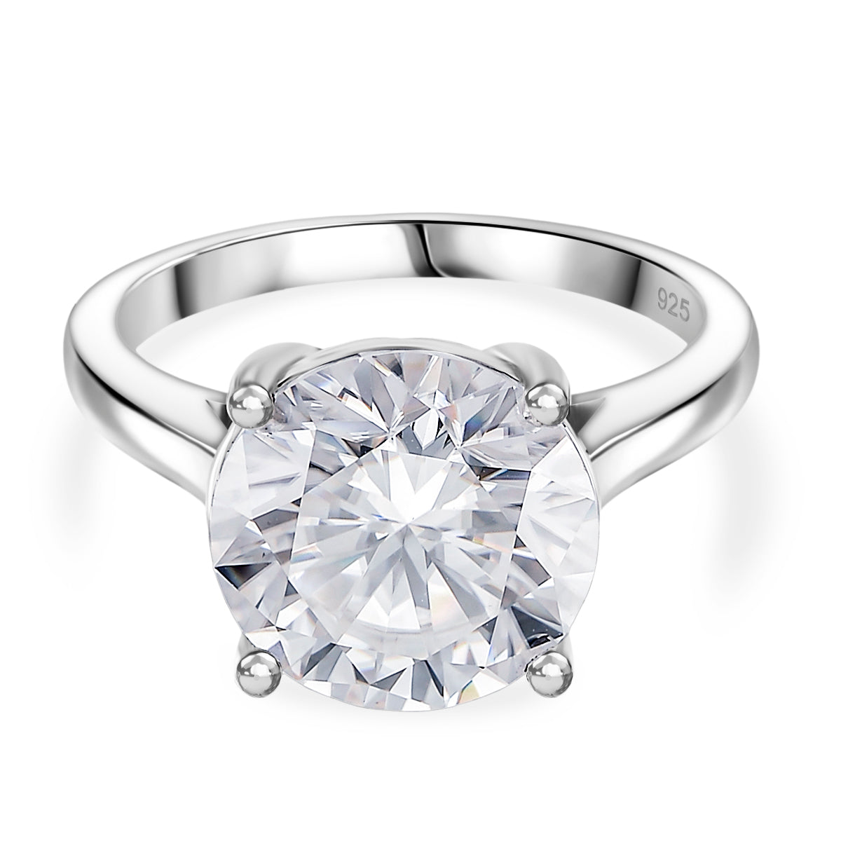 RADIANTA - GRA Certified 5.50 Ct. Moissanite Brilliant-Cut Solitaire Ring in Rhodium Overlay Sterling Silver (VVS1-D) 8179444 0