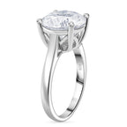 GRA Certified (VVS1/D) Moissanite Solitaire Ring in Rhodium Overlay Sterling Silver 5.50 Ct._8179444_2
