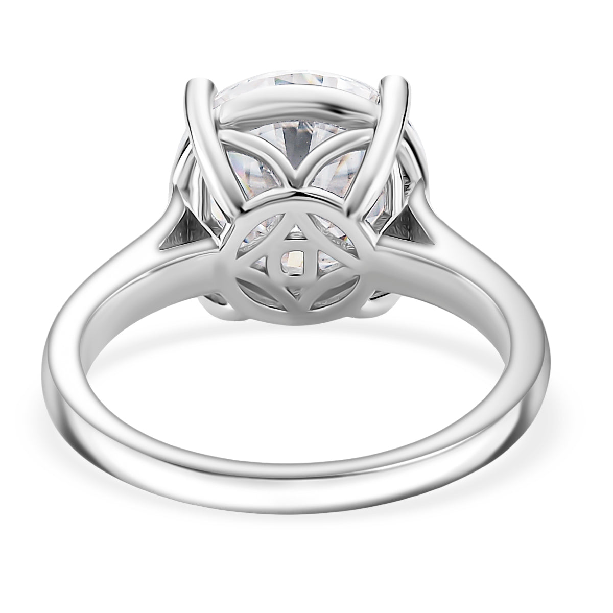 RADIANTA - GRA Certified 5.50 Ct. Moissanite Brilliant-Cut Solitaire Ring in Rhodium Overlay Sterling Silver (VVS1-D) 8179444 4