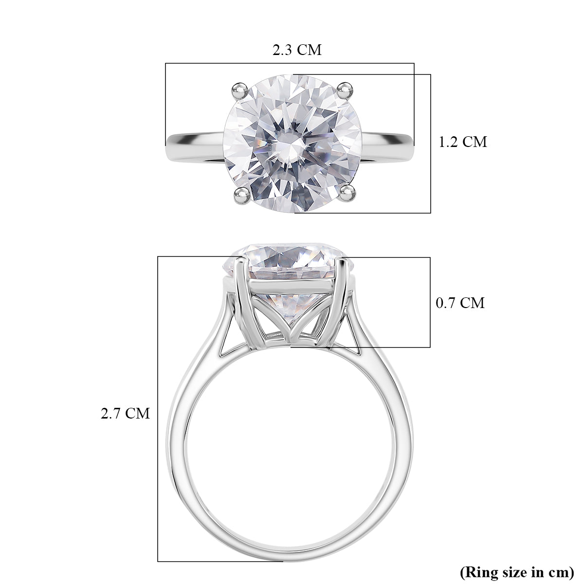 RADIANTA - GRA Certified 5.50 Ct. Moissanite Brilliant-Cut Solitaire Ring in Rhodium Overlay Sterling Silver (VVS1-D) 8179444 5