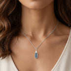Blue Apatite Pendant (Size 16 + 2 Ext) with Spring Ring Clasp Sterling Silver 1.50 Ct._8179719_1