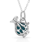 Blue Apatite Pendant with Chain (Size - 16+2 Ext) with Lobster Clasp in Rhodium Overlay Sterling Silver 1.50 Ct._8179725