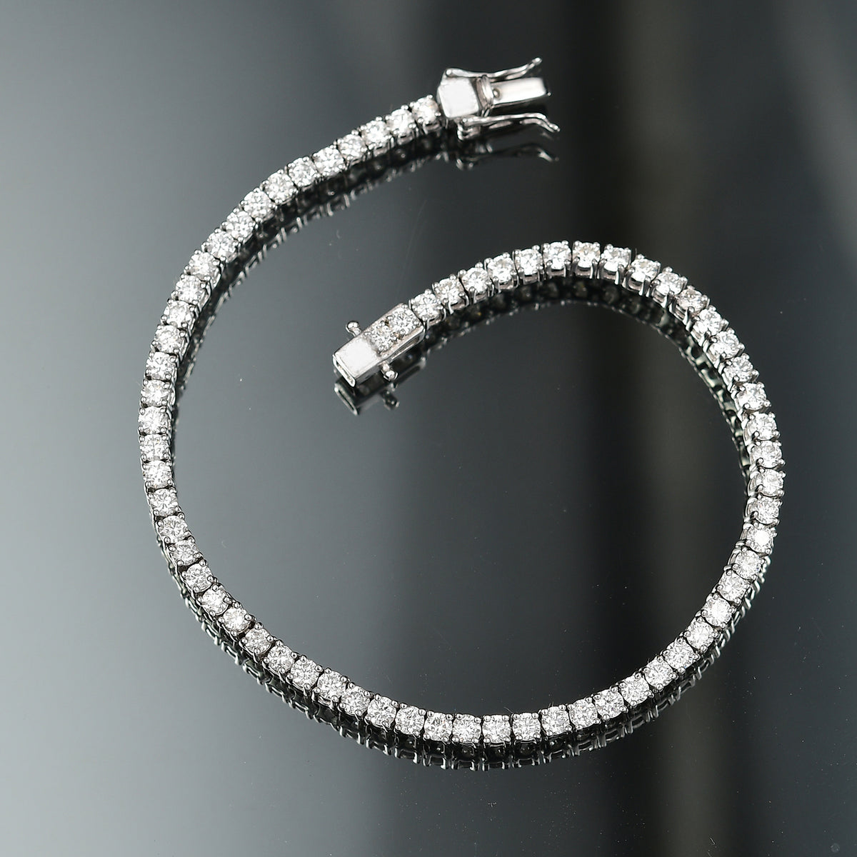 Luxuriant 2 Ct. Lab Grown Diamond SI G-H Tennis Bracelet (Size 7.5) in Rhodium Overlay Sterling Silver 8179825 2