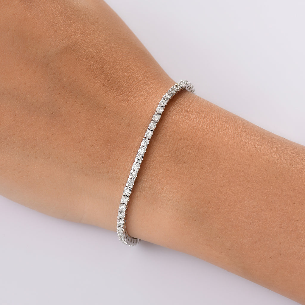 Luxuriant - Lab Grown Diamond (SI/G-H) Tennis Bracelet (Size 7.5) in Rhodium Overlay Sterling Silver 2.00 Ct._8179825_2