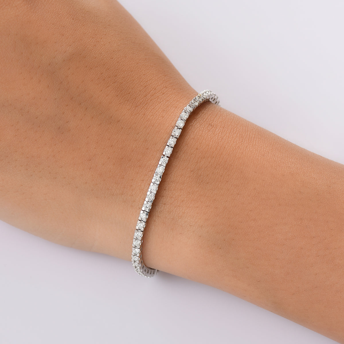 Luxuriant 2 Ct. Lab Grown Diamond SI G-H Tennis Bracelet (Size 7.5) in Rhodium Overlay Sterling Silver 8179825 3