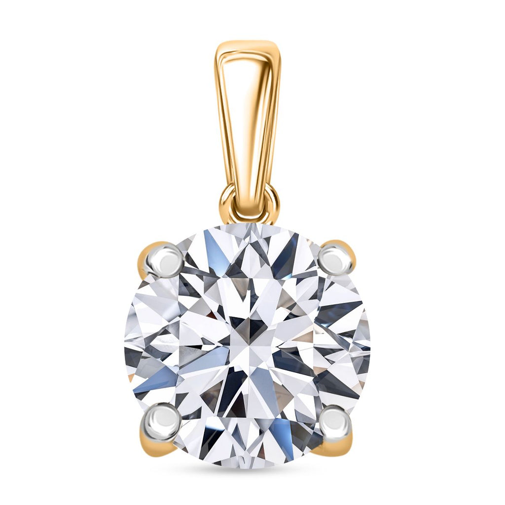 Luxuriant 14K Yellow Gold Lab Grown Diamond (VS/EF) Solitaire Pendant 4.00 Ct._8179864