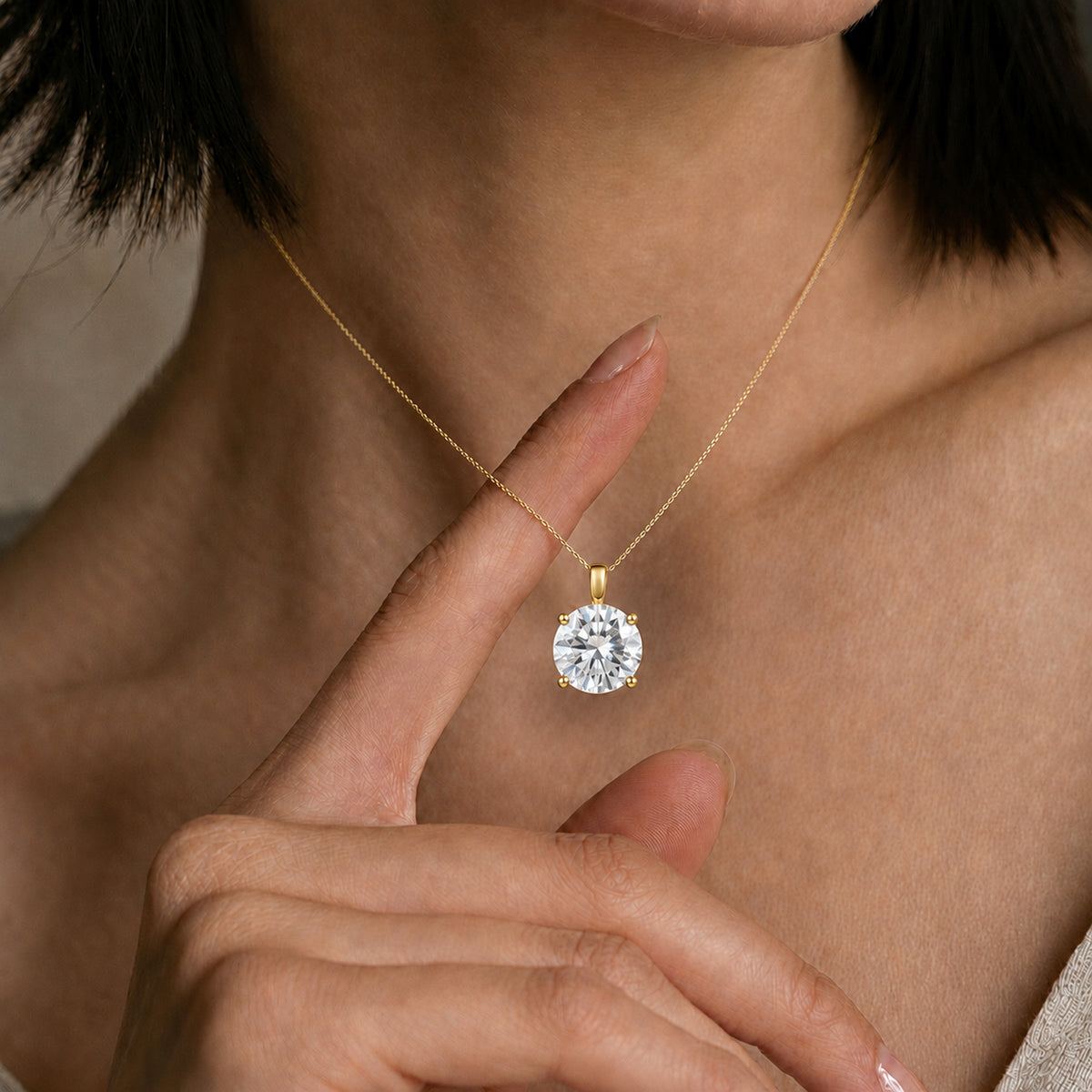 LUXURIANT 4 Ct. Lab Grown Diamond Solitaire Pendant in 14K Yellow Gold (EF, VS) 8179864 3