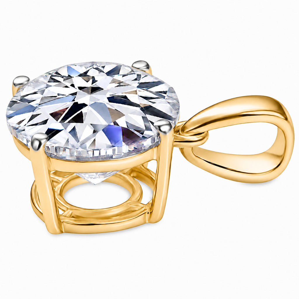 Luxuriant 14K Yellow Gold Lab Grown Diamond (VS/EF) Solitaire Pendant 4.00 Ct._8179864_3