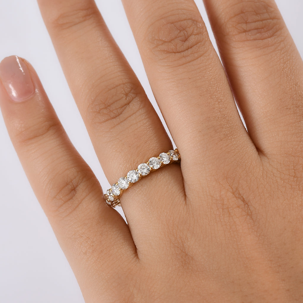 Luxuriant Lab Grown Diamond (SI/GH) Full Eternity Band Ring in 18K Vermeil Yellow Gold Plated Sterling Silver 2.37 Ct._8179904_2