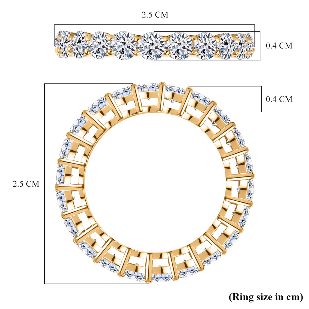 Luxuriant Lab Grown Diamond (SI/GH) Full Eternity Band Ring in 18K Vermeil Yellow Gold Plated Sterling Silver 2.37 Ct._8179904_4