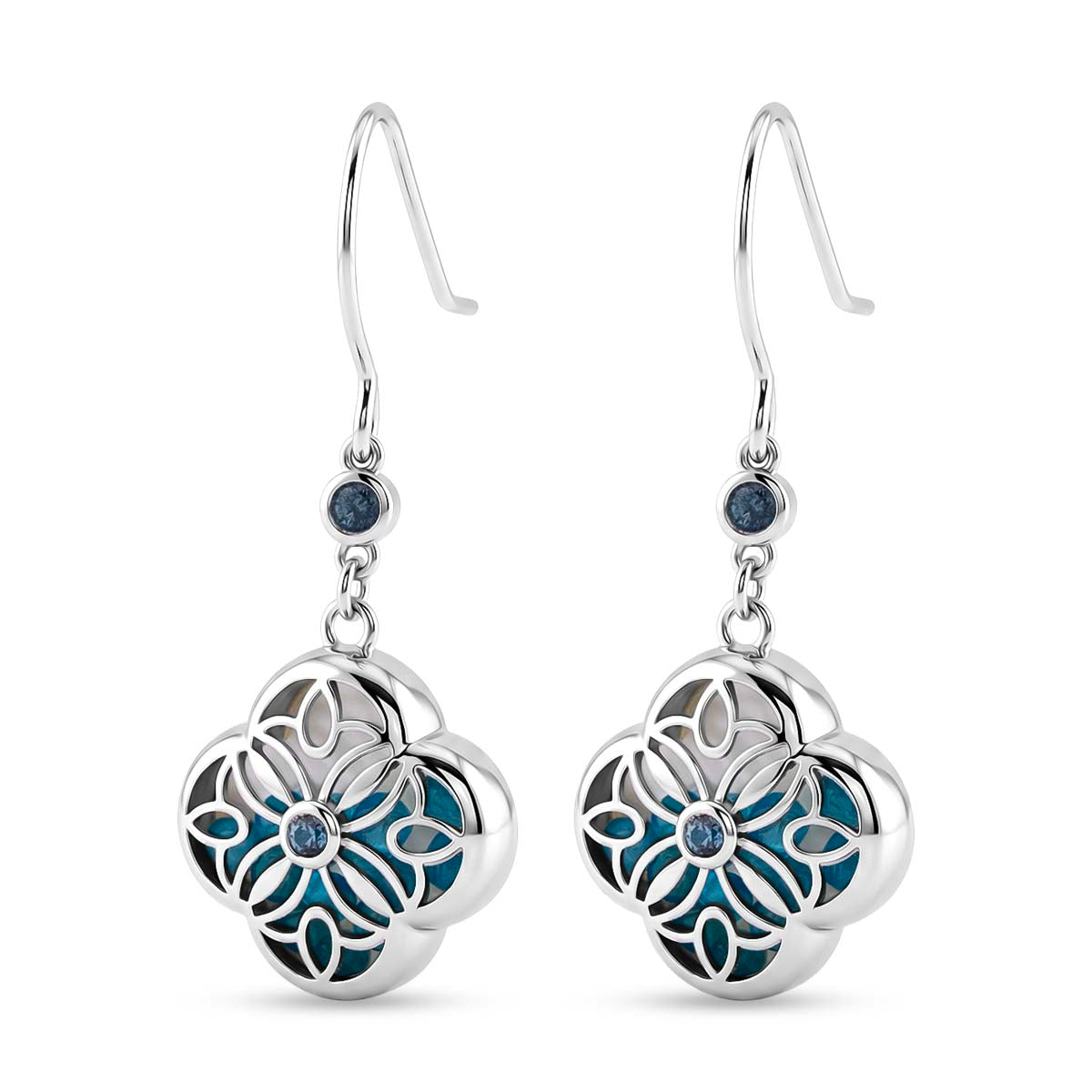 Close Out Deal - Blue Apatite Earring with Hook Sterling Silver 7.00 Ct. 8179966 0