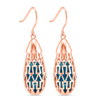 Blue Apatite Earring with Hook In Rose Gold Plating Sterling Silver 12.00 Ct._8180011