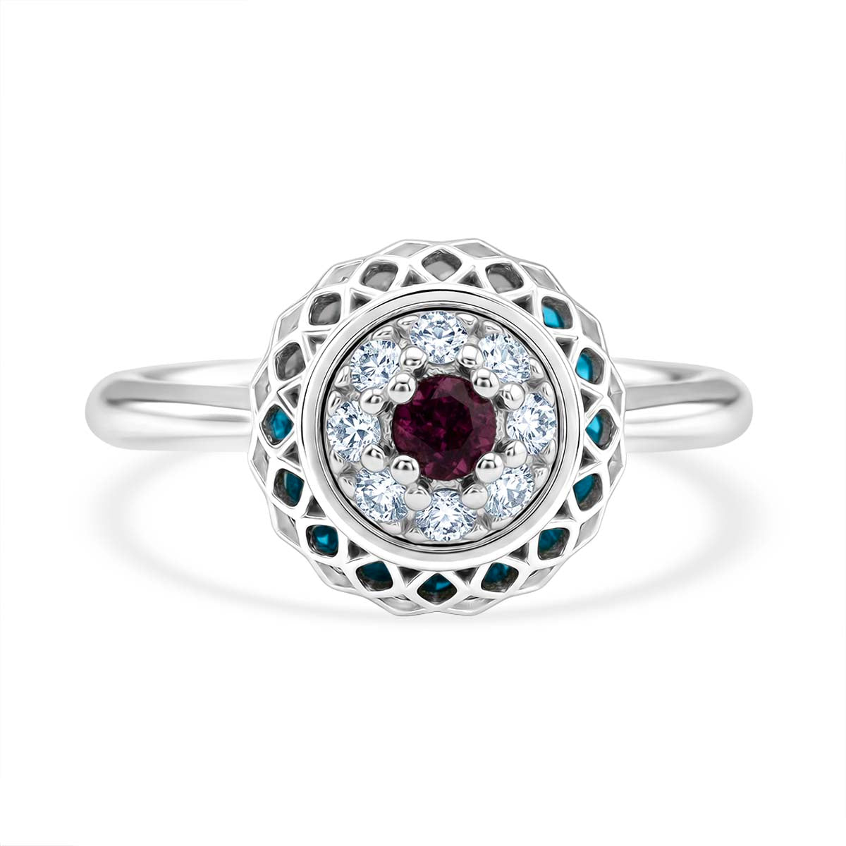 Blue Apatite Ring in Rhodium Overlay Sterling Silver 2.32 Ct. 8180284 3