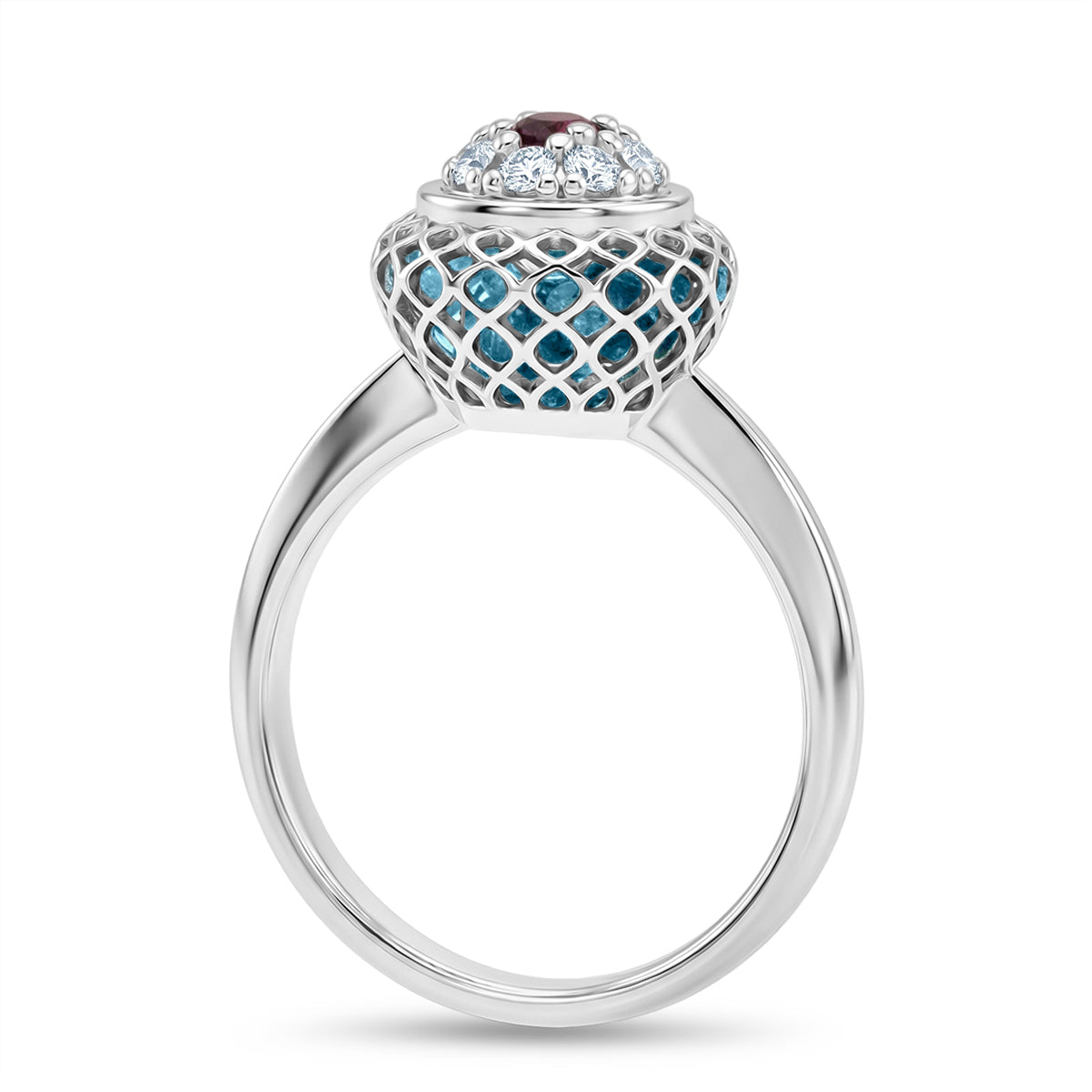 Blue Apatite Ring in Rhodium Overlay Sterling Silver 2.32 Ct. 8180284 6