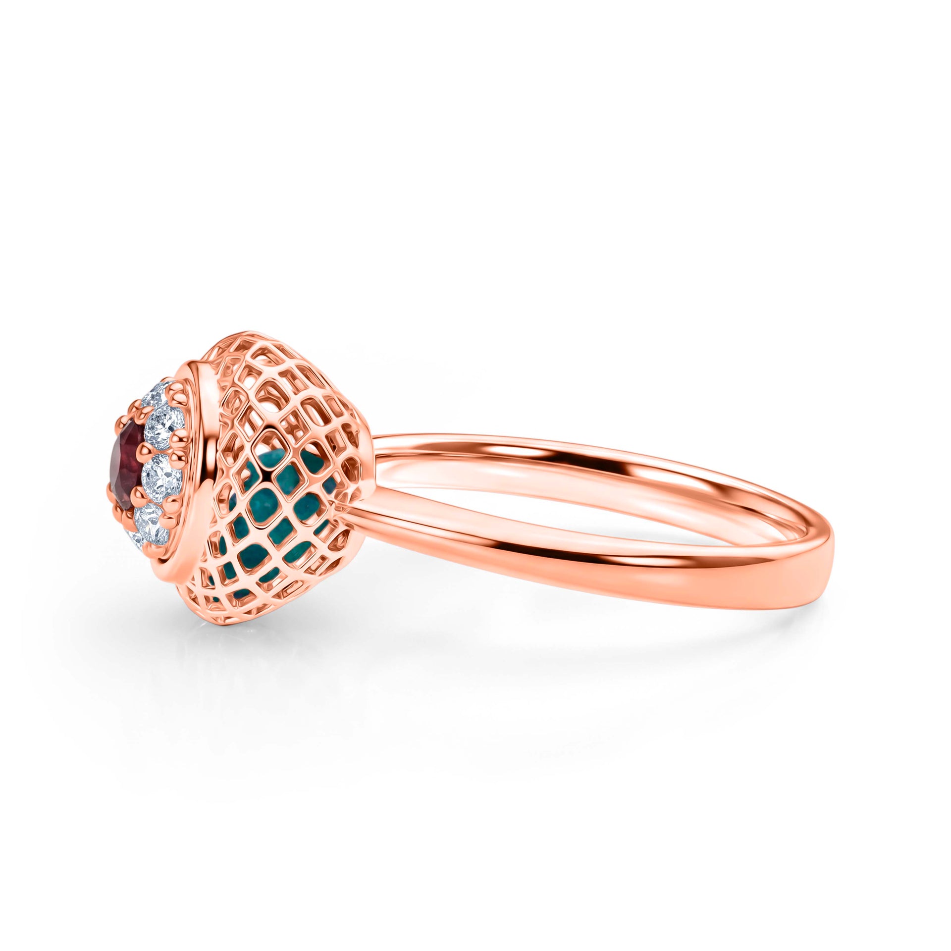 Blue Apatite Ring in Rose Gold Plated Sterling Silver 2.32 Ct. 8180288 4