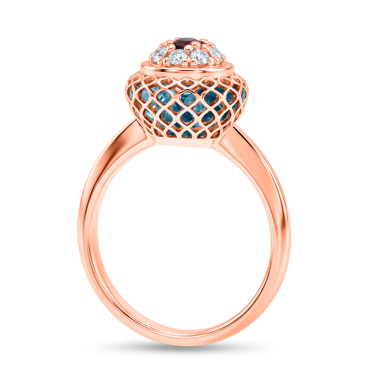 Blue Apatite Ring in Rose Gold Plated Sterling Silver 2.32 Ct. 8180288 6