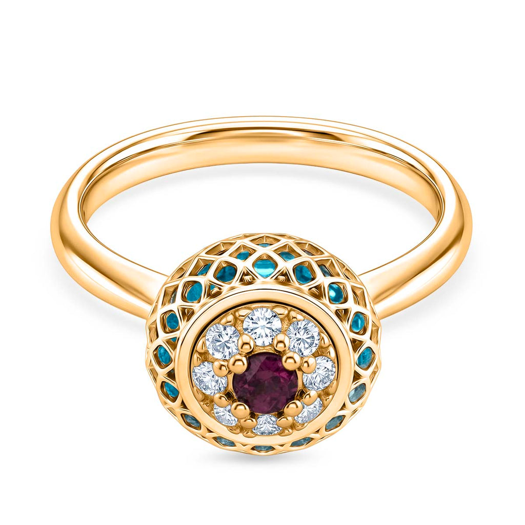 Blue Apatite Ring in Yellow Gold Plated Sterling Silver 2.32 Ct._8180300