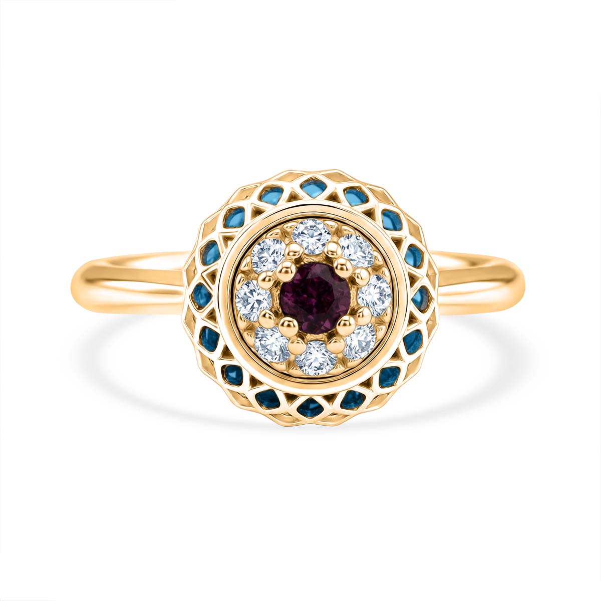 Blue Apatite Ring in Yellow Gold Plated Sterling Silver 2.32 Ct. 8180300 3