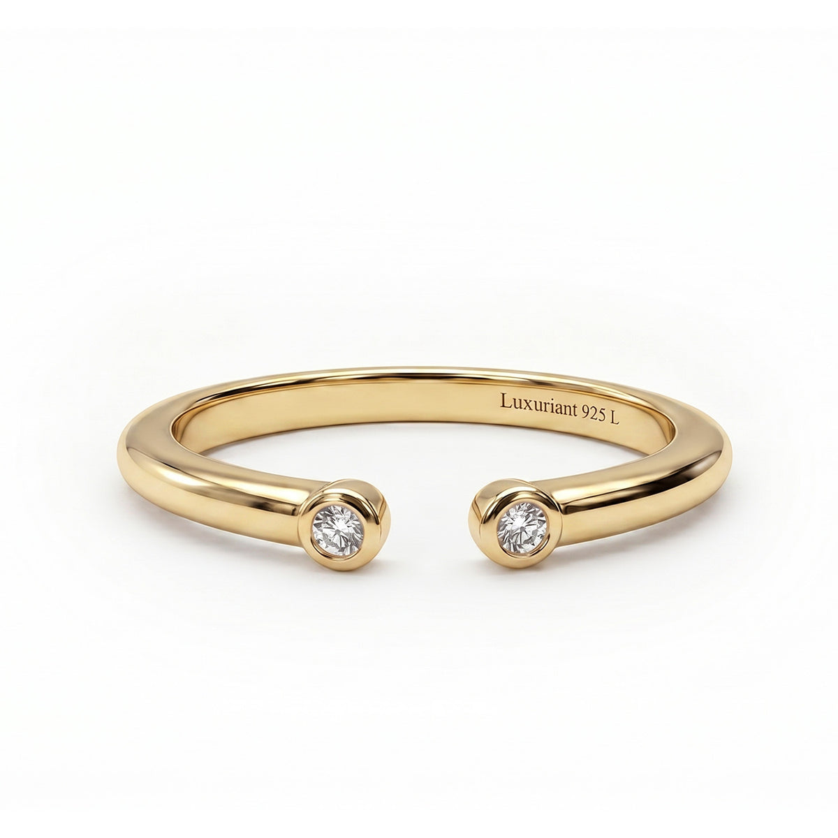 LUXURIANT Lab Grown Diamond Open Thumb Ring in 18K Vermeil Yellow Gold Over Sterling Silver (SI-GH) 8181045 0