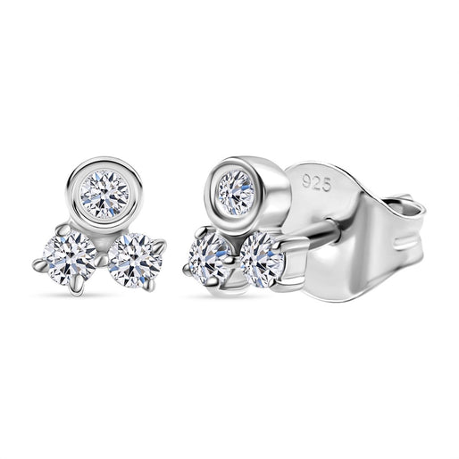 Luxuriant Lab Grown Diamond (SI-GH) Solitaire Stud Push Post Earring in Sterling Silver