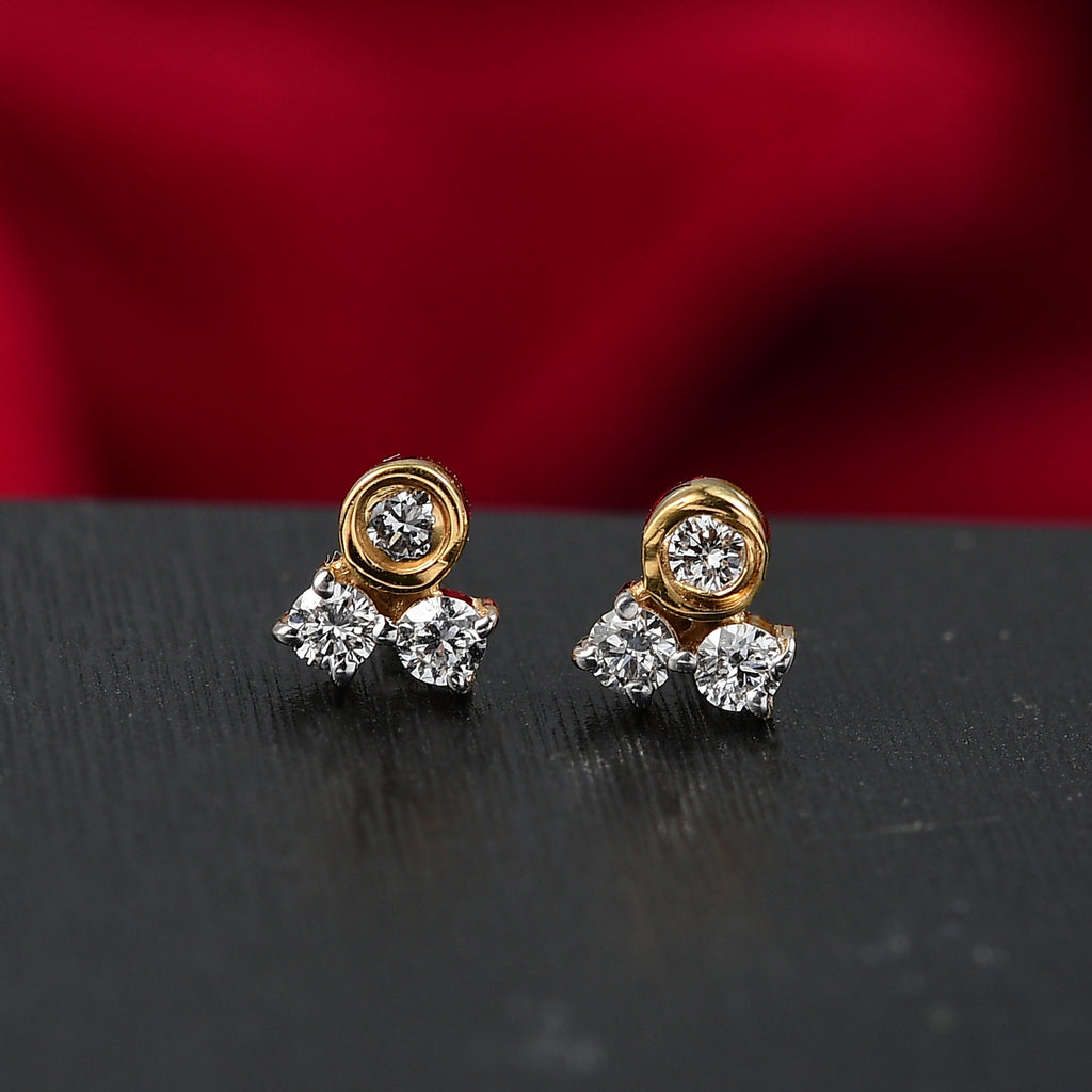 Luxuriant Diamond Lab Grown Diamond (SI-GH) Solitaire Stud Push Post Earring in 18K Vermeil Yellow Gold Plated Sterling Silver_8181108_1