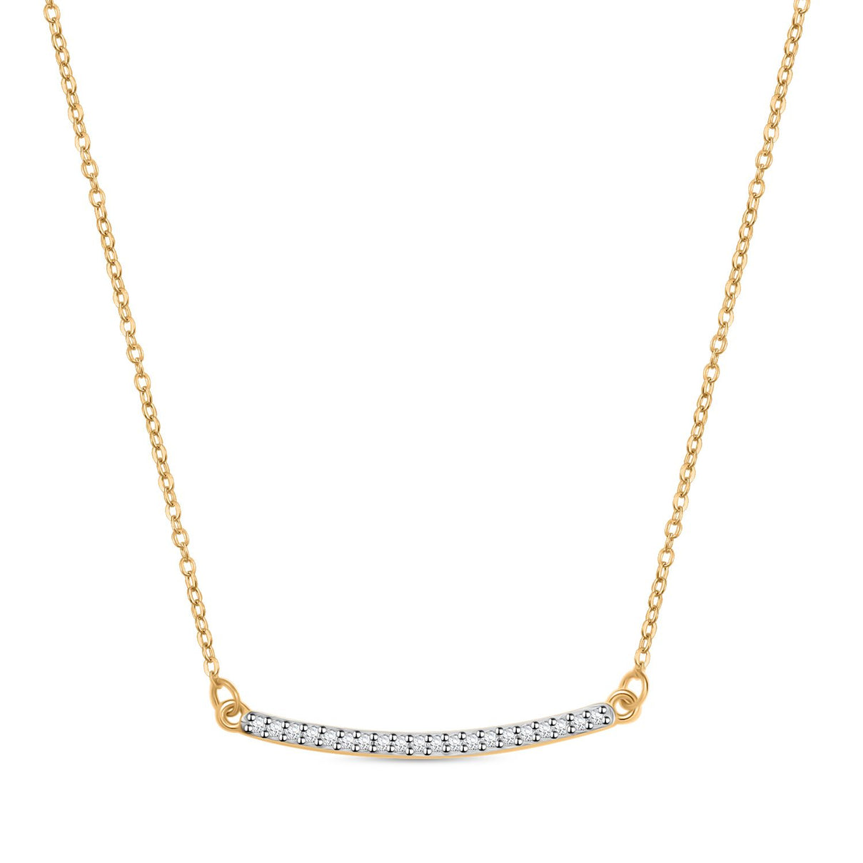 LUXURIANT Lab Grown Diamond Bar Necklace (Size - 20) in 18K Vermeil Yellow Gold Over Sterling Silver 8181114 0