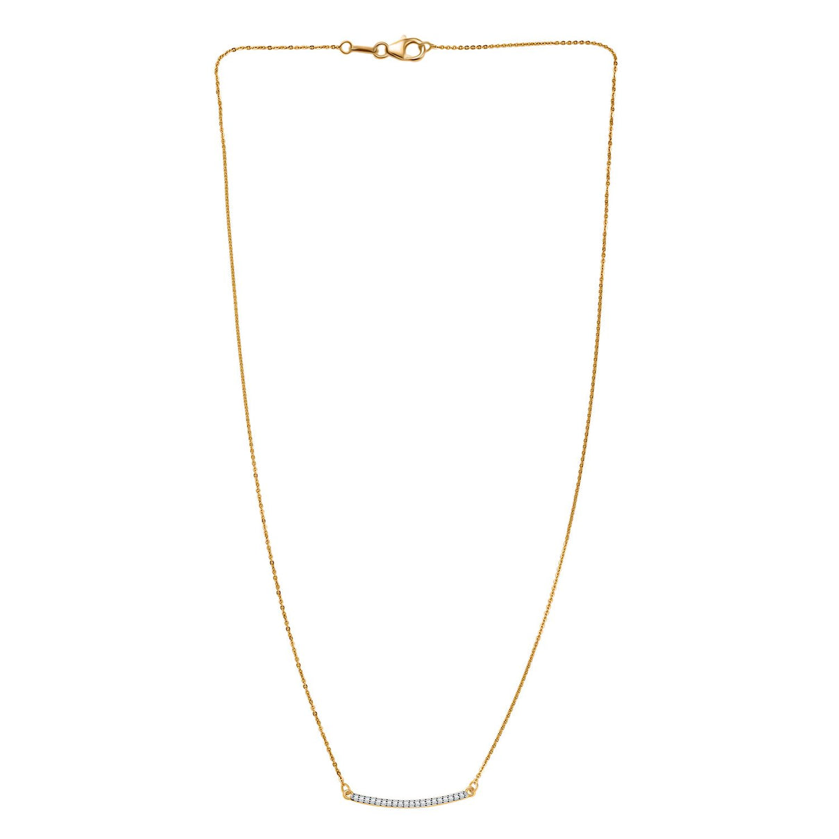 LUXURIANT Lab Grown Diamond Bar Necklace (Size - 20) in 18K Vermeil Yellow Gold Over Sterling Silver 8181114 4