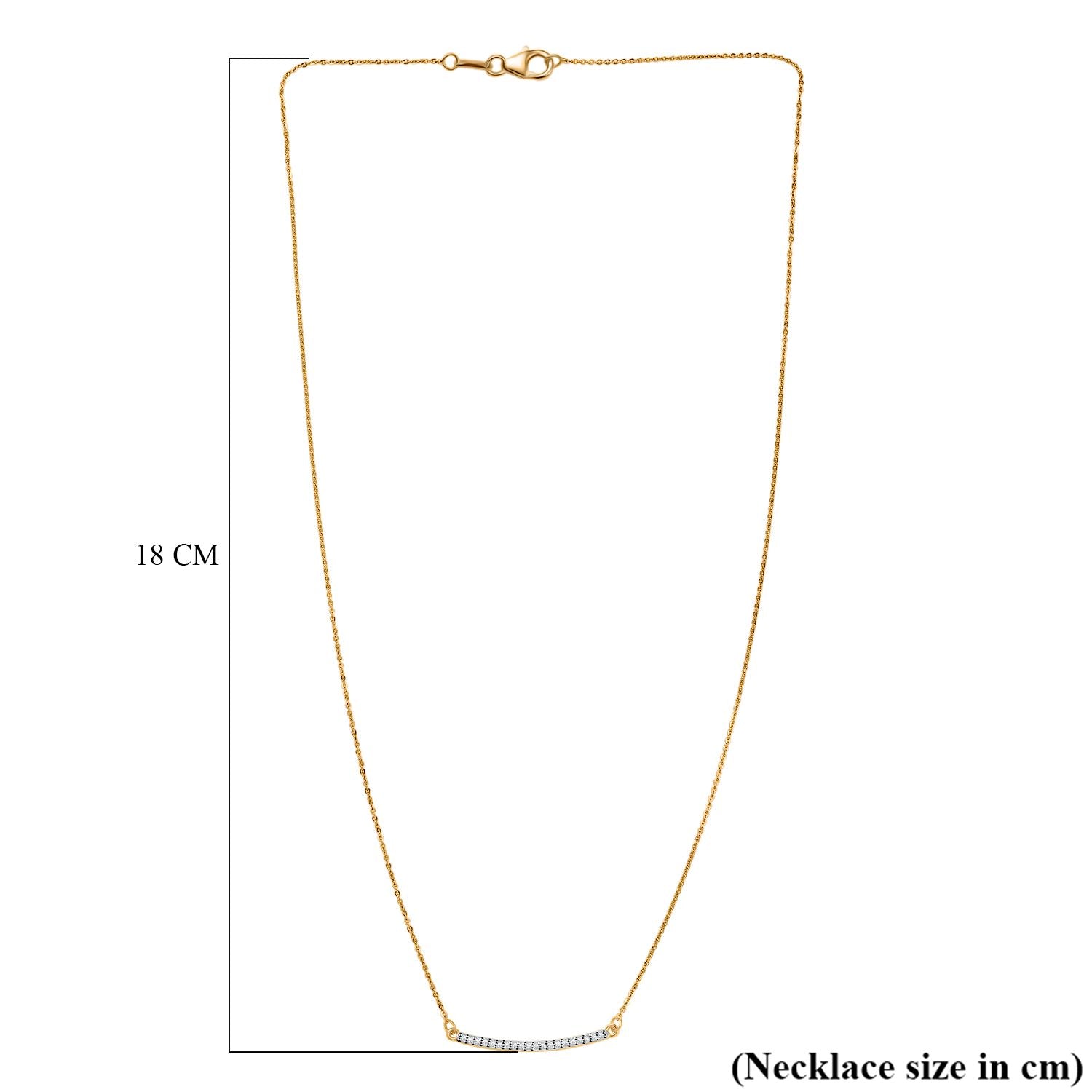 LUXURIANT Lab Grown Diamond Bar Necklace (Size - 20) in 18K Vermeil Yellow Gold Over Sterling Silver 8181114 6
