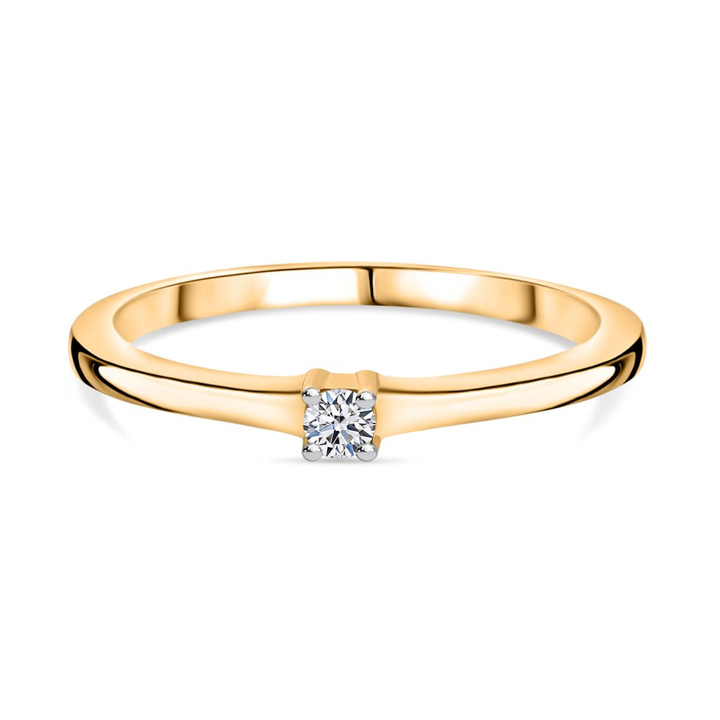 Luxuriant SI-G/H Lab Grown Diamond Solitaire Band Ring in 18K Vermeil Yellow Gold Plated Sterling Silver_8181128