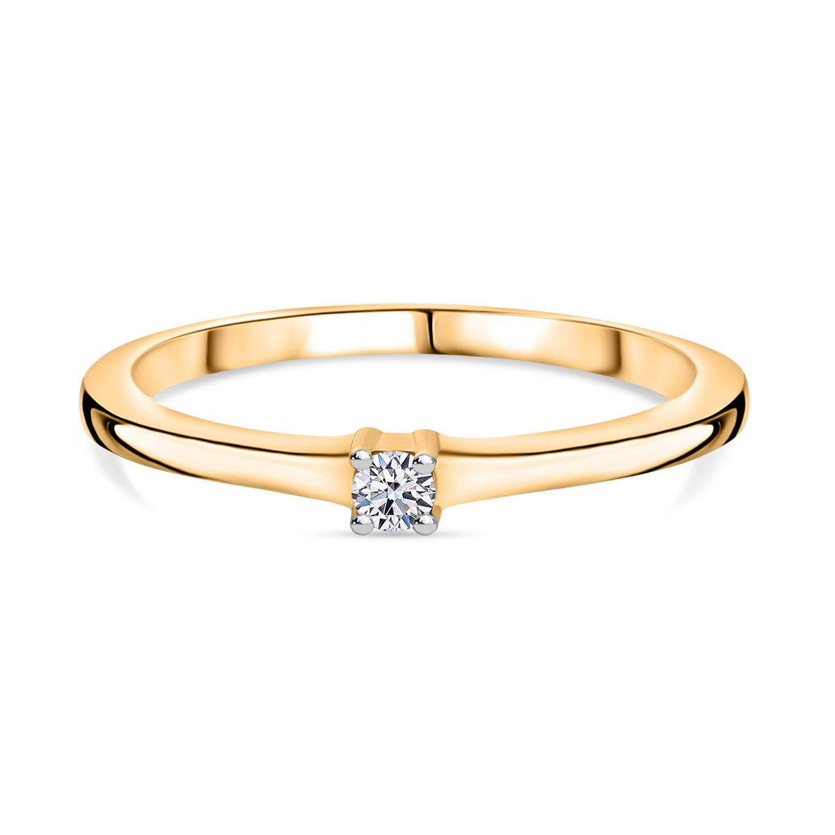 LUXURIANT Lab Grown Diamond Solitaire Ring in 18K Vermeil Yellow Gold Over Sterling Silver V32565628 0