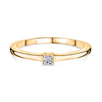 Luxuriant SI-G/H Lab Grown Diamond Solitaire Band Ring in 18K Vermeil Yellow Gold Plated Sterling Silver_8181128