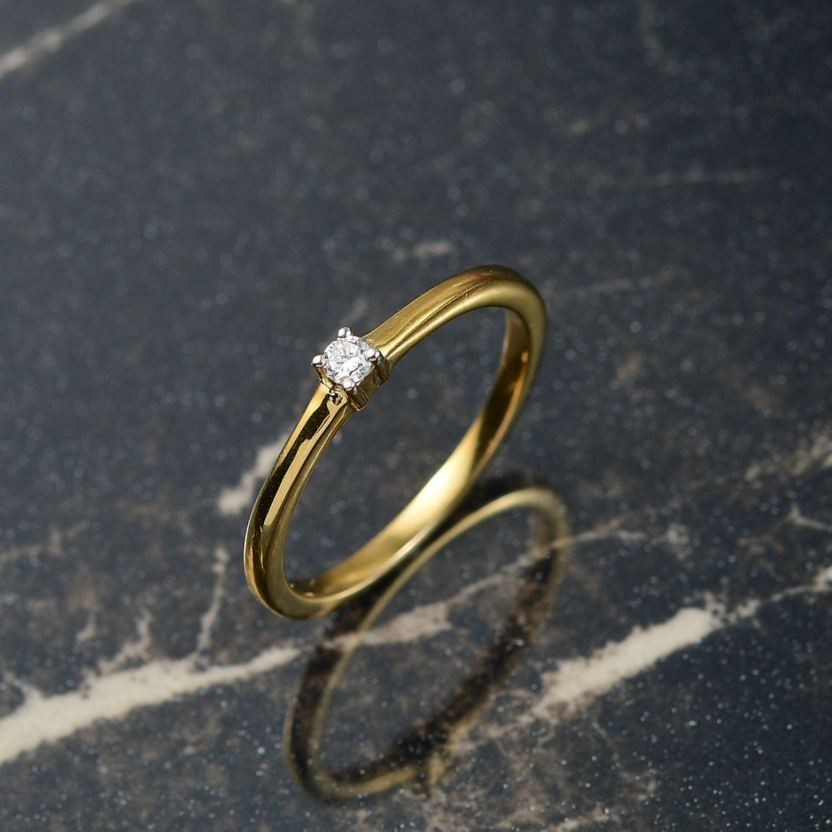 LUXURIANT Lab Grown Diamond Solitaire Ring in 18K Vermeil Yellow Gold Over Sterling Silver V32565628 2
