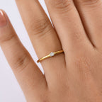 Luxuriant SI-G/H Lab Grown Diamond Solitaire Band Ring in 18K Vermeil Yellow Gold Plated Sterling Silver_8181128_2