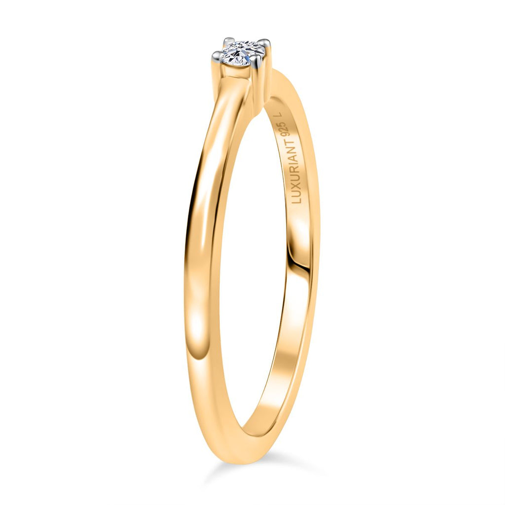 Luxuriant SI-G/H Lab Grown Diamond Solitaire Band Ring in 18K Vermeil Yellow Gold Plated Sterling Silver_8181128_3