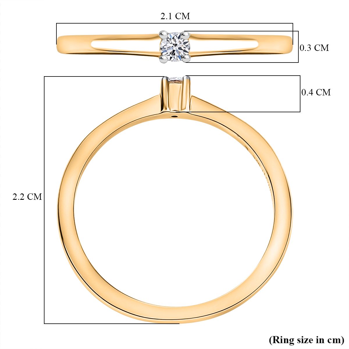 LUXURIANT Lab Grown Diamond Solitaire Ring in 18K Vermeil Yellow Gold Over Sterling Silver V32565628 6