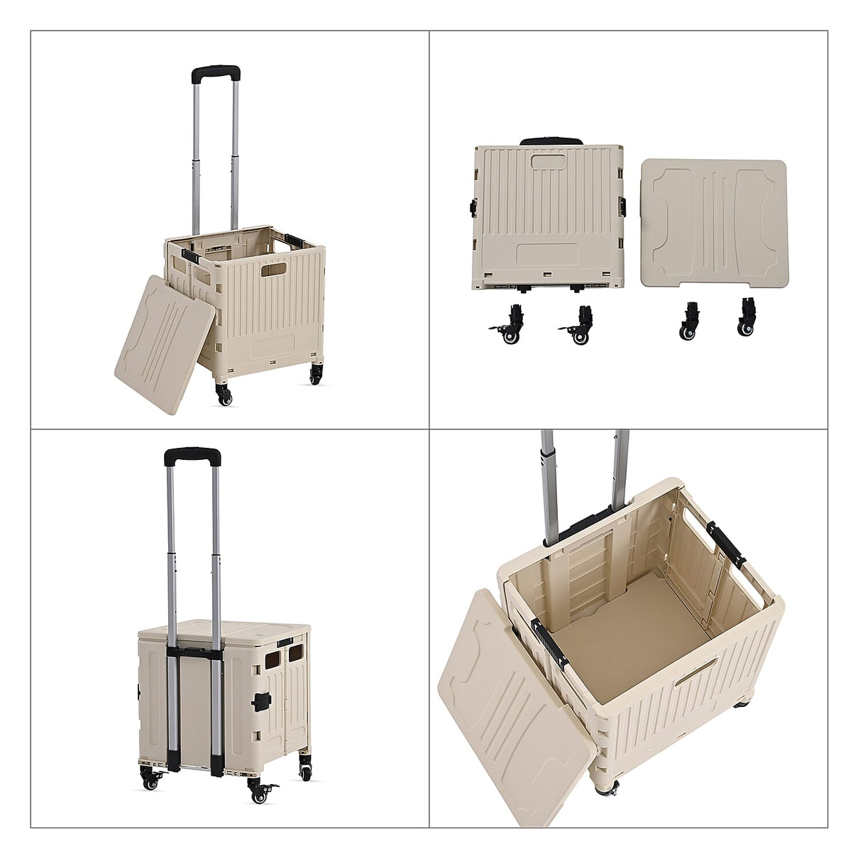 Multipurpose Foldable Shopping Cart - 50kg Capacity - White 8181316 6