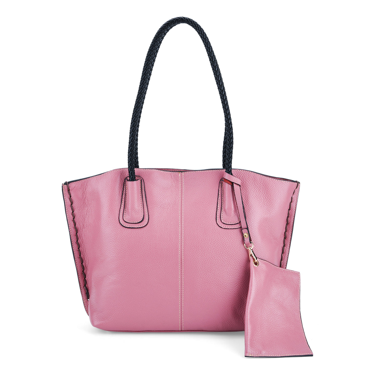 Genuine Leather Tote Bag (31.5cm) with Matching Detachable Coin Purse - Pink 8181473 0