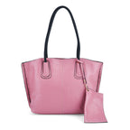 Genuine Leather Tote Bag (31.5cm) with Matching Detachable Coin Purse - Pink_8181473