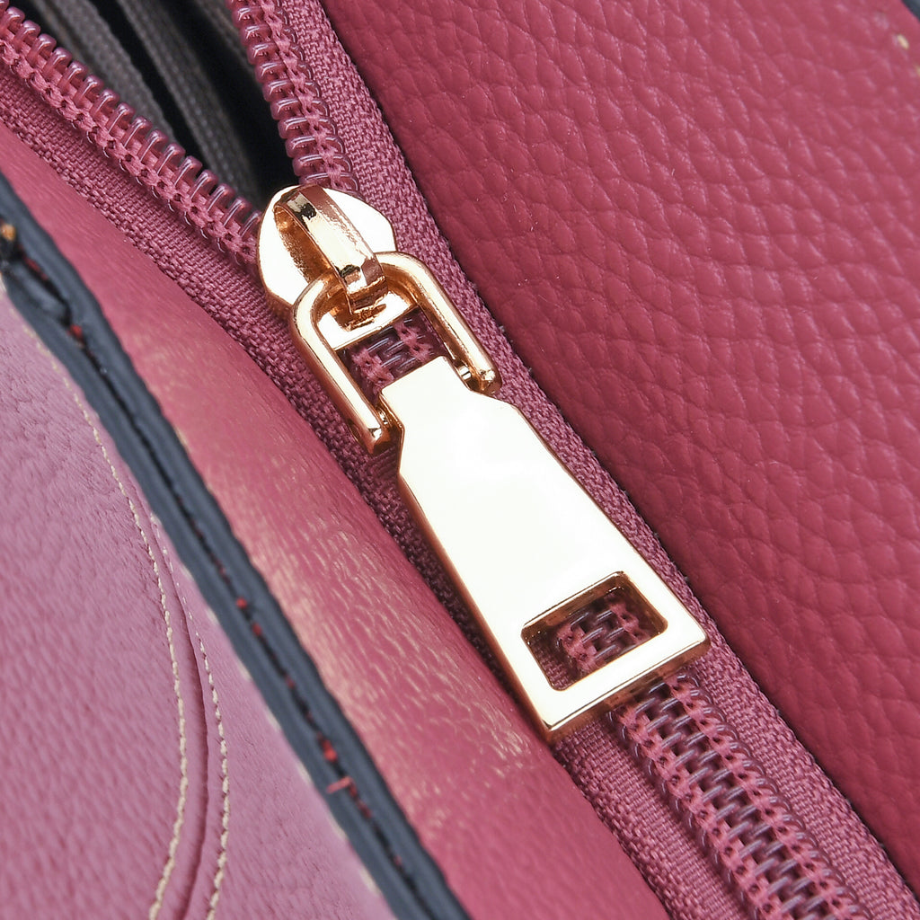 Genuine Leather Tote Bag (31.5cm) with Matching Detachable Coin Purse - Pink_8181473_6