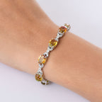 D'joy Rainbow Genesis Quartz & White Zircon Cluster Aurora Bloom Bracelet (Size - 8) with GB Lock Box in Rhodium Overlay Sterling Silver 26.65 Ct, Silver Wt. 13.13 Gms._8181585_2