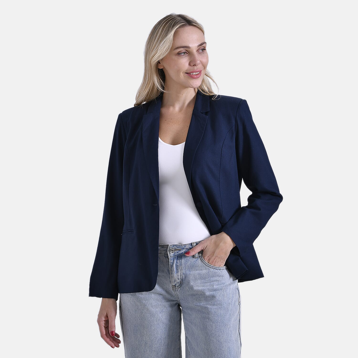 La Marey Classic Linen Blend Blazer with Lapels 8181787 3