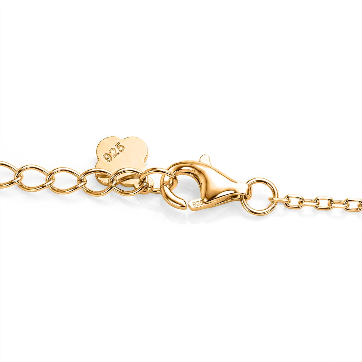 Blue Apatite Necklace (Size - 16 - 2 Ext) with Lobster Clasp in Yellow Gold Plated Sterling Silver 8.00 Ct. 8181807 1