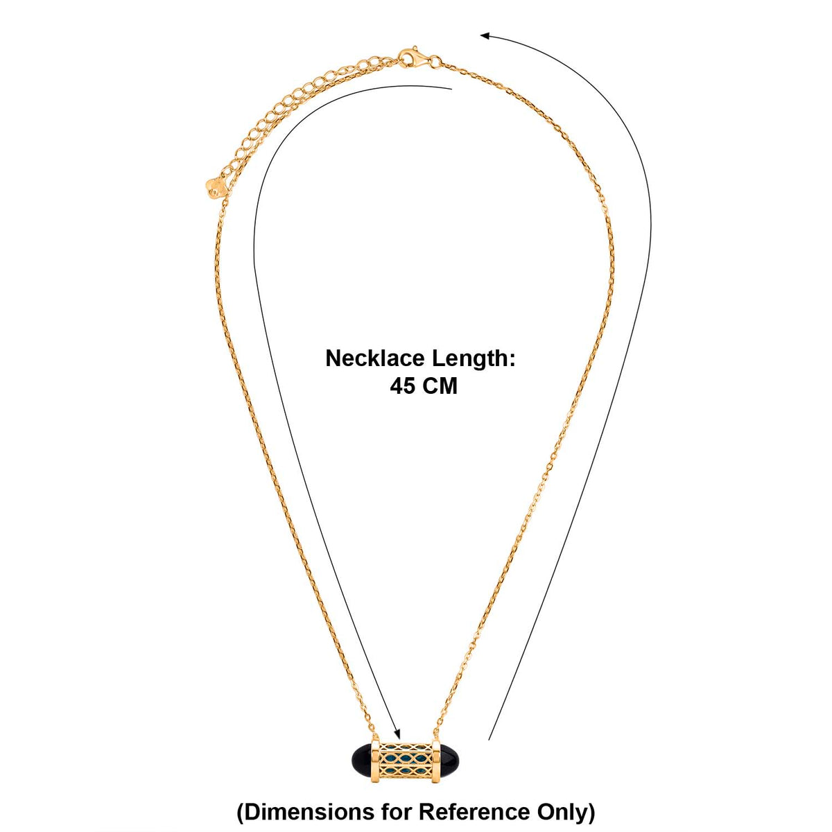Blue Apatite Necklace (Size - 16 - 2 Ext) with Lobster Clasp in Yellow Gold Plated Sterling Silver 8.00 Ct. 8181807 2