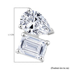 Luxuriant - 9K White Gold SGL Certified (VS-EF) Lab Grown Diamond Emerald & Pear Pendant 1.00 Ct.