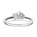Luxuriant - 9K White Gold SGL Certified Pear & Emerald Cut Lab Grown Diamond (VS-EF) Ring 1.00 Ct.