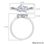 Luxuriant - 9K White Gold SGL Certified Pear & Emerald Cut Lab Grown Diamond (VS-EF) Ring 1.00 Ct.
