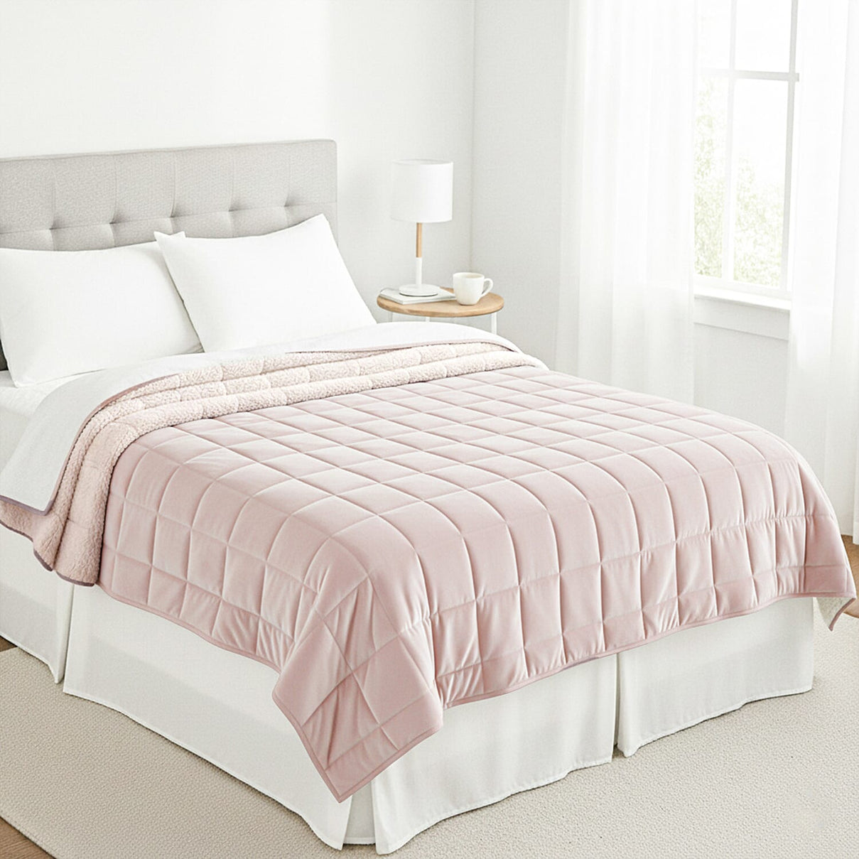 Hush Haven Patterned Quilt (Size 150x1 cm) - Beige &amp; Navy V32519258 0