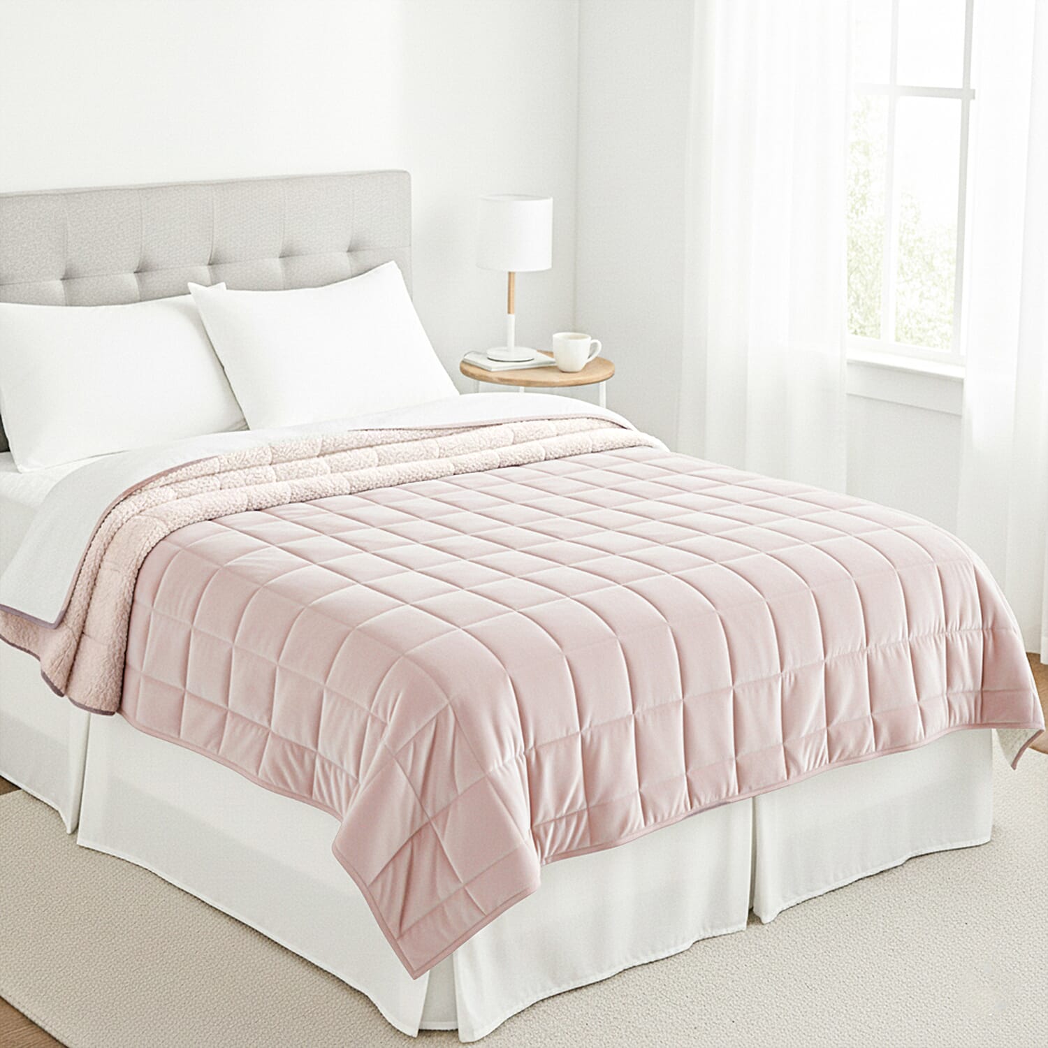 Hush Haven Patterned Quilt (Size 150x1 cm) - Beige &amp; Navy V32519258 0