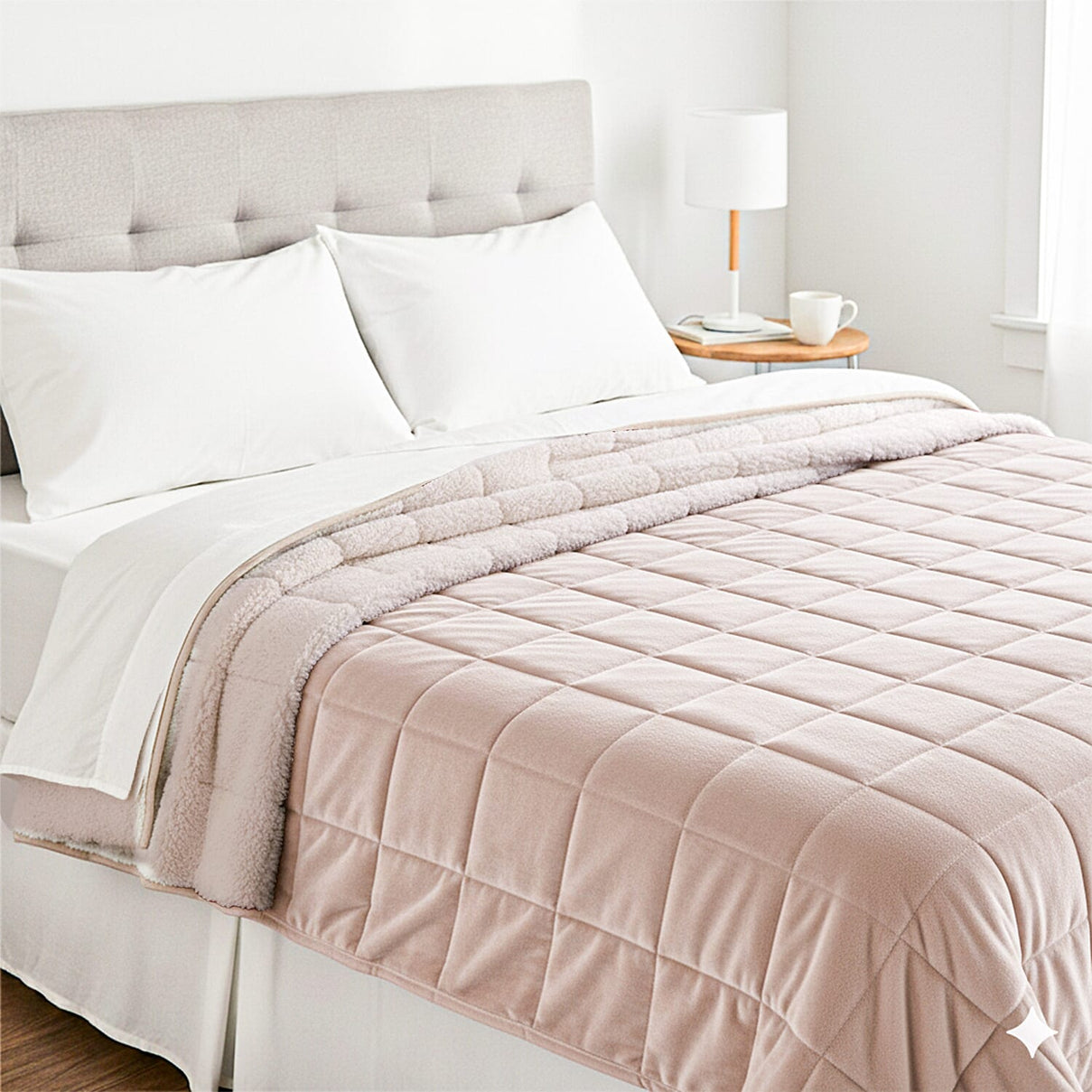 Hush Haven Patterned Quilt (Size 150x1 cm) - Beige &amp; Navy V32519258 6