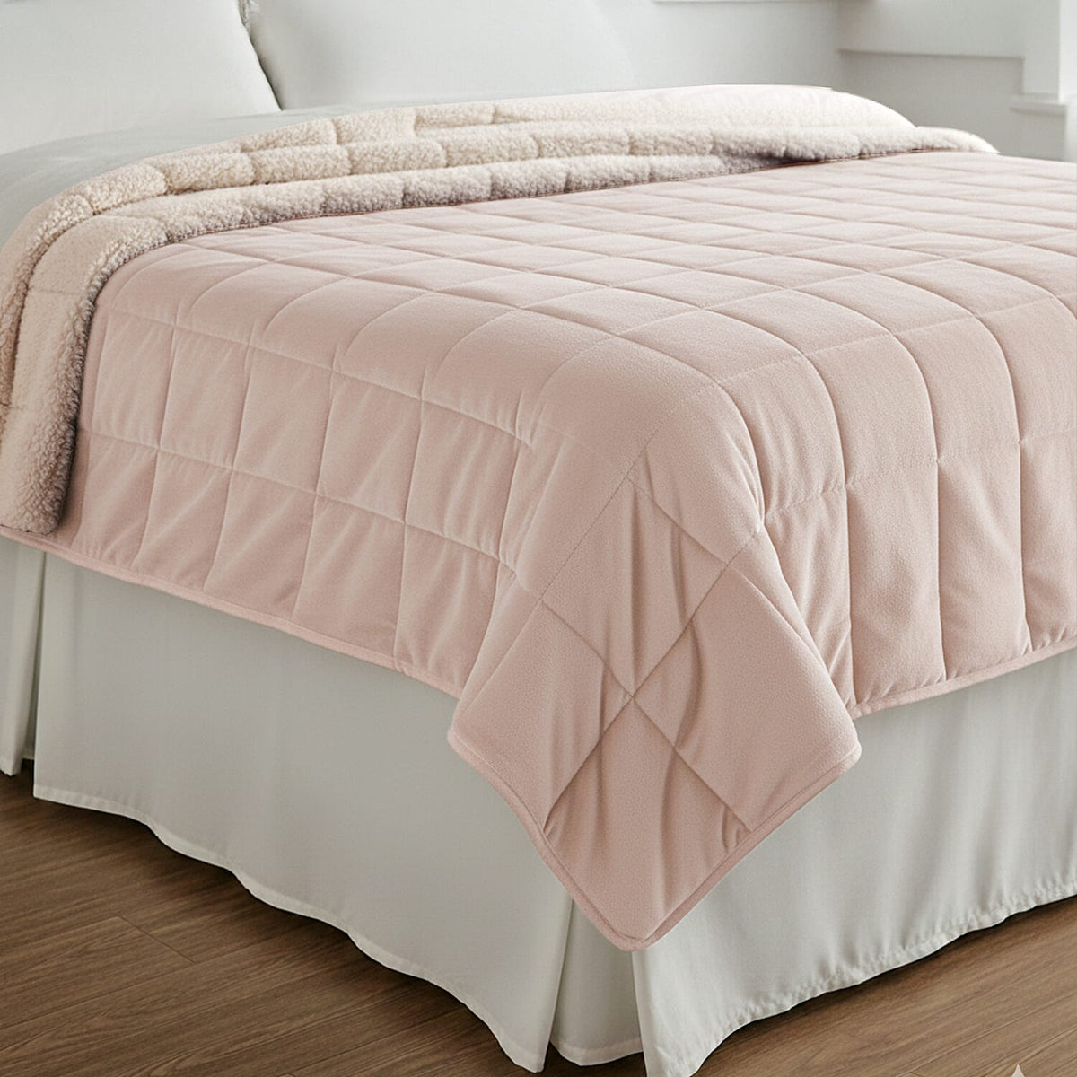 Hush Haven Patterned Quilt (Size 150x1 cm) - Beige &amp; Navy V32519258 7